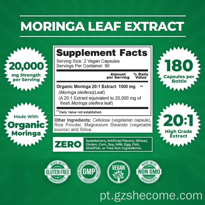 O suplemento de Moringa suporta pressão arterial